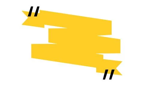 Quote box title isolated. Yellow ribbon speech quotation mark frame. Text talk Stockillustratie