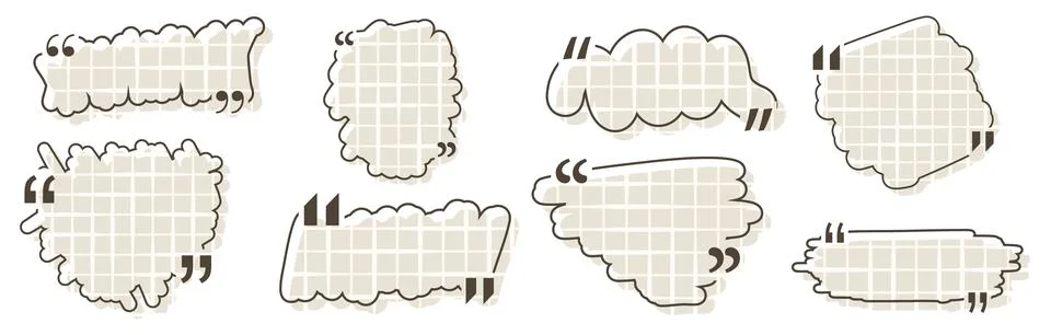 Quote box title pack isolated. Brown notepad brash stroke speech speech 库存插图