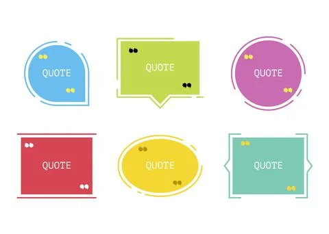 Quote box vector set. Various colored quote box. Vector Stock Illustration