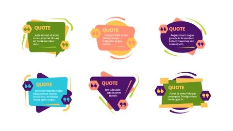 Quote boxes. texting symbols speech bubbles decorative creative modern frames Stock-Illustration
