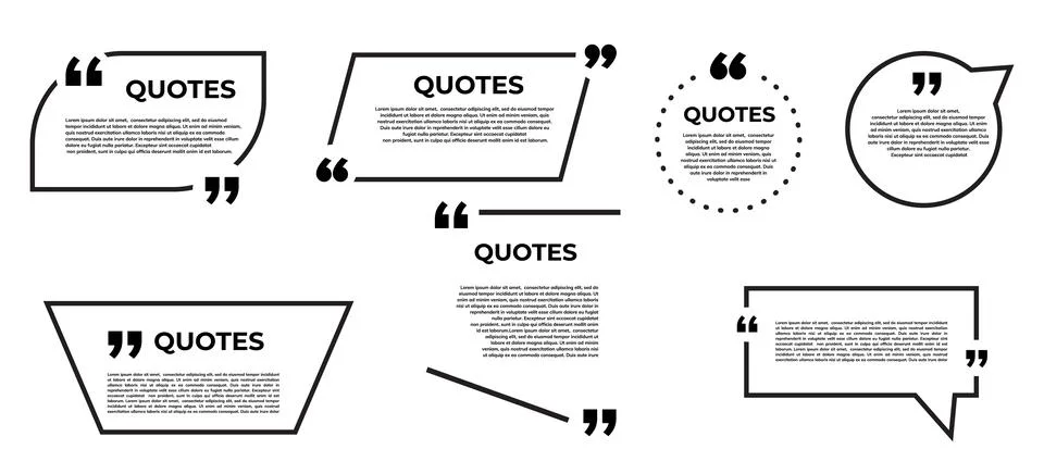 Quote bubble and box, chat message icons Stock Illustration