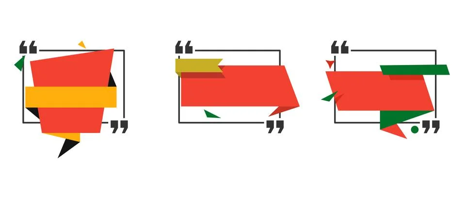 Quote bubble blank template set. Illustrazione stock