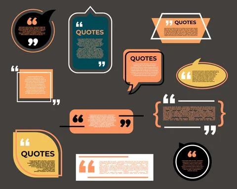Quote bubble boxes, chat messages or comment notes 스톡 일러스트