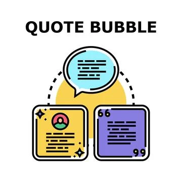 Quote bubble connecting user feedback and message Stock Illustration