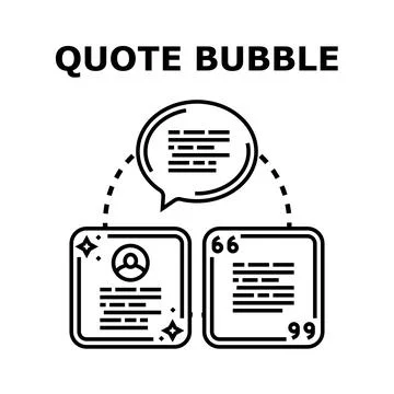 Quote bubble connecting user feedback and message Stock Illustration