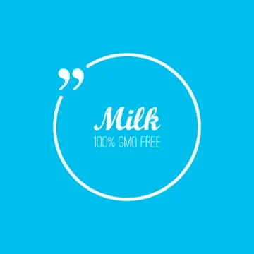 Quote bubble Label pack milk background Stock Illustration