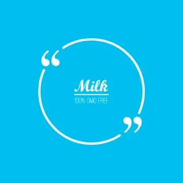 Quote bubble Label pack milk background Stock Illustration