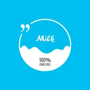 Quote bubble Label pack milk background Stock Illustration