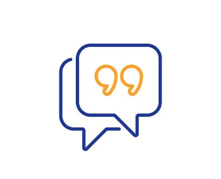 Quote bubble line icon. Chat comment sign. Speech bubble. Vector Stock Illustration
