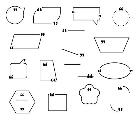 Quote bubble or box frame border vector icons Illustrazione stock