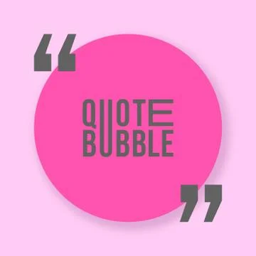 Quote bubble with shadow template Stock Illustration