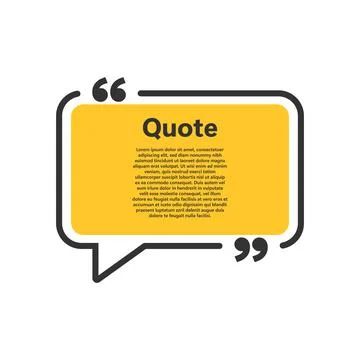 Quote bubbles in flat style. Dialog banner vector illustration on isolated ba Stock Illustration