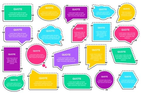 Quote Bubbles Vector Set Illustrazione stock
