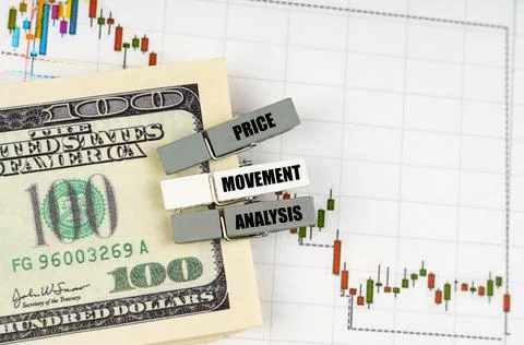 On the quote chart there are dollars and clothespins with the inscription -.. Stock Illustration
