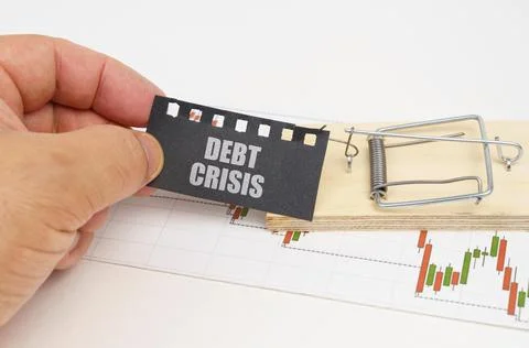 On the quote chart there is a mousetrap from which the hand takes out a sign  Stock Photos