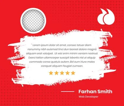 Quote, Client review and customer feedback presentation social media template Illustrazione stock