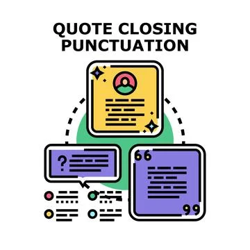 Quote closing punctuation marks concept Stock Illustration