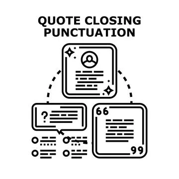 Quote closing punctuation marks concept Stock Illustration