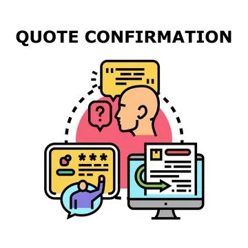 Quote confirmation process displaying order and approval Stock Illustration