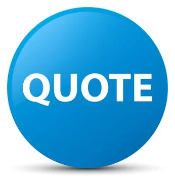 Quote cyan blue round button Stock Illustration