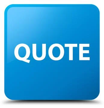 Quote cyan blue square button Stock Illustration