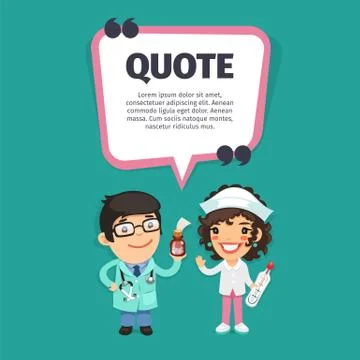 Quote with Doctors Stock Illustration