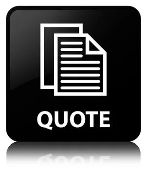 Quote (document pages icon) black square button Illustration