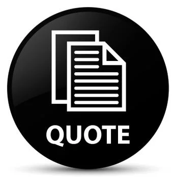 Quote (document pages icon) black round button Illustration