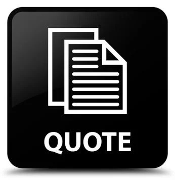 Quote (document pages icon) black square button Illustration