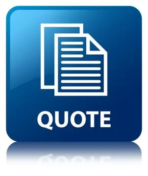 Quote (document pages icon) blue square button Illustration