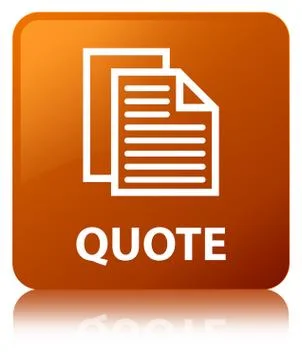 Quote (document pages icon) brown square button Illustration