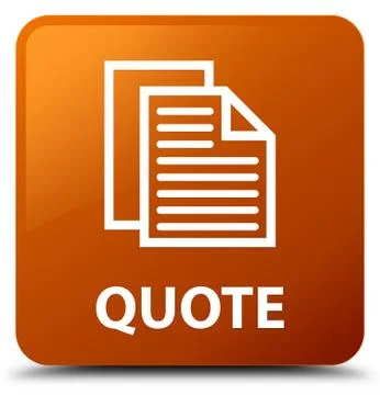 Quote (document pages icon) brown square button Illustration