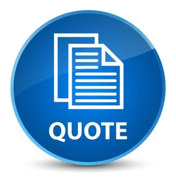 Quote (document pages icon) elegant blue round button Illustration
