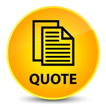 Quote (document pages icon) elegant yellow round button Illustration