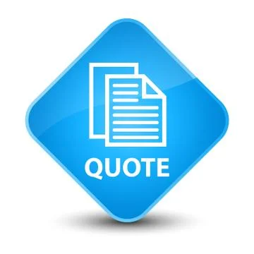 Quote (document pages icon) elegant cyan blue diamond button Illustration