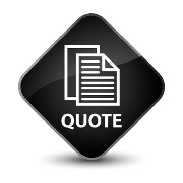 Quote (document pages icon) elegant black diamond button Illustration