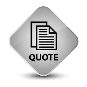 Quote (document pages icon) elegant white diamond button Illustration