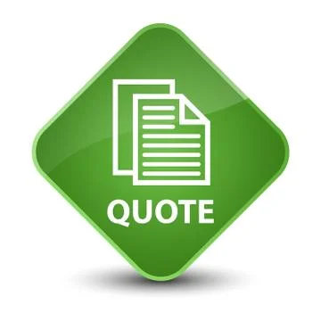 Quote (document pages icon) elegant soft green diamond button Illustration