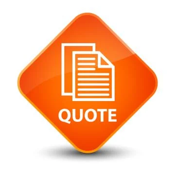 Quote (document pages icon) elegant orange diamond button Illustration
