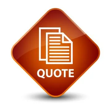 Quote (document pages icon) elegant brown diamond button Illustration