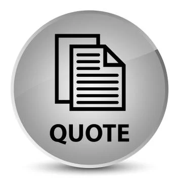 Quote (document pages icon) elegant white round button Illustration