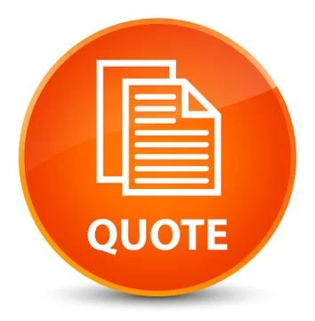 Quote (document pages icon) elegant orange round button Illustration