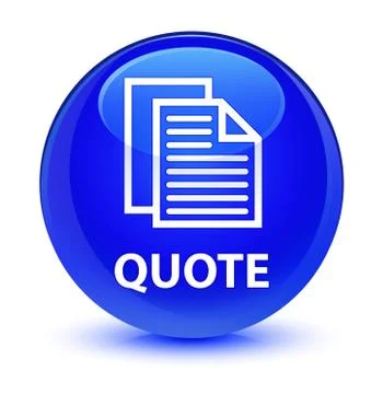 Quote (document pages icon) glassy blue round button Illustration