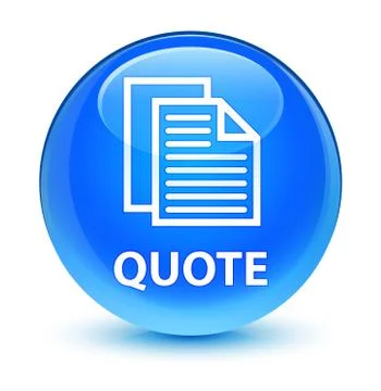 Quote (document pages icon) glassy cyan blue round button Illustration