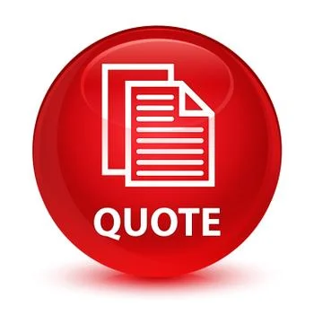 Quote (document pages icon) glassy red round button Illustration