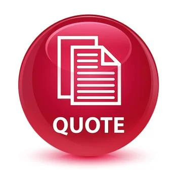 Quote (document pages icon) glassy pink round button Illustration