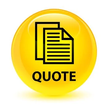 Quote (document pages icon) glassy yellow round button Illustration