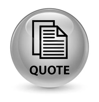 Quote (document pages icon) glassy white round button Illustration