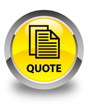 Quote (document pages icon) glossy yellow round button Illustration