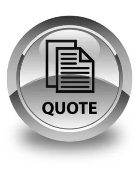 Quote (document pages icon) glossy white round button Illustration